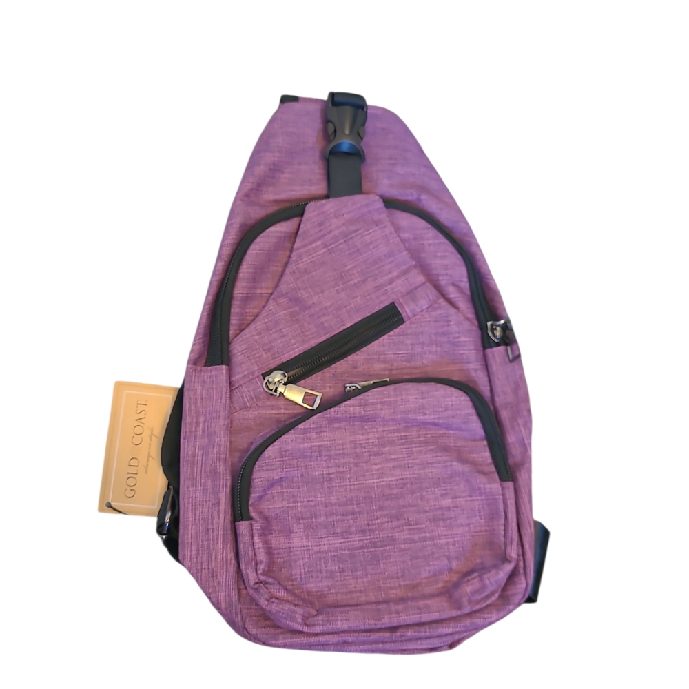 Gold Coast Sling Bag Crossbody Shoulder  Travel Bags Sports Backpack Purple NWT